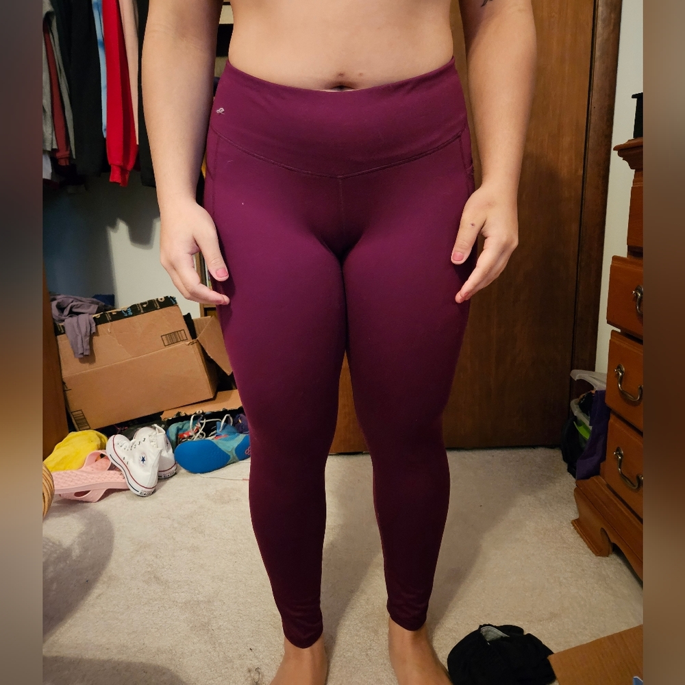 champion leggings woman's size large maroon